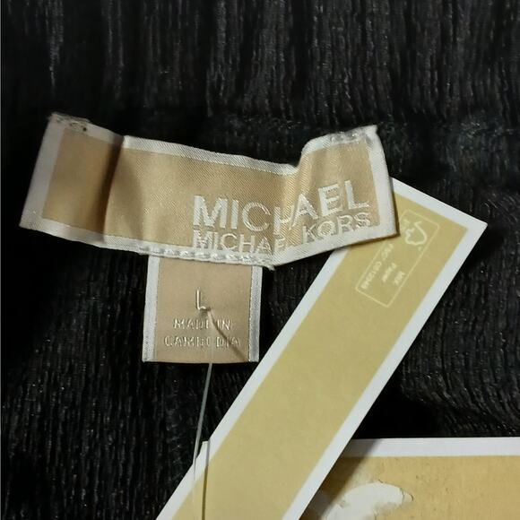 Michael Kors Pants Womens Large Petite Black Cropped Pull On Classic NWT Pockets - Picture 5 of 9